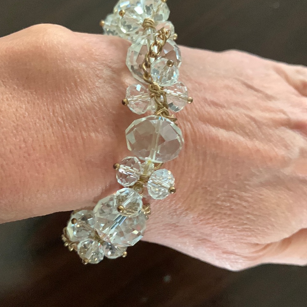 Bracelet crystal (looks like) and gold chain
